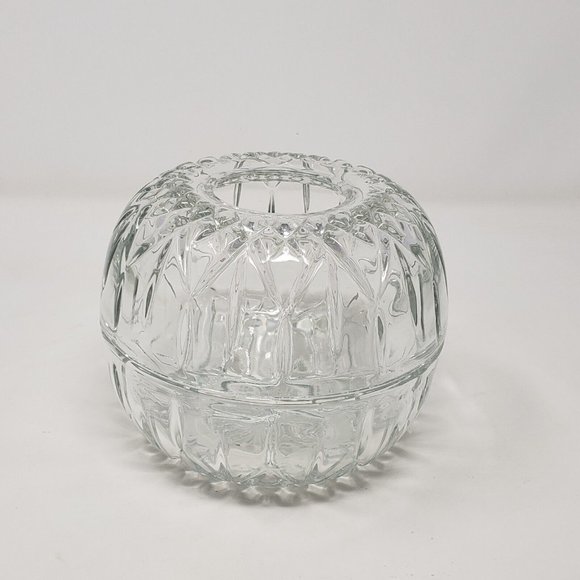 Vintage VTG HOMCO Clear Cut Glass Globe Round Fairy Lamp Light Candle Holder - Picture 2 of 11
